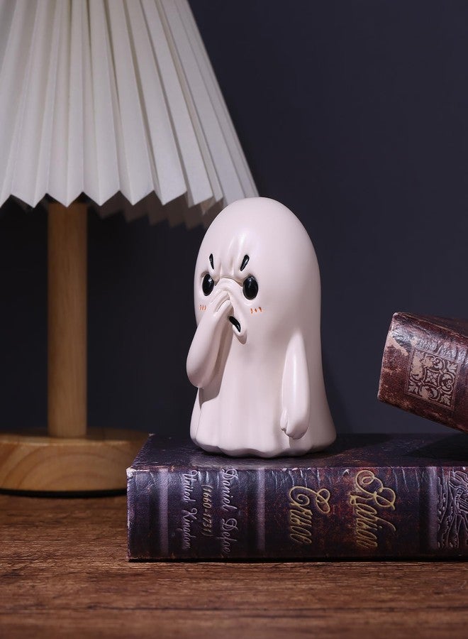 oliruim Cute Holding Nose Ghost Statue, Quirky Desk Decor for Office & Home, Funny Bathroom Shelves Knick Knack, Unique Creative - Image 1